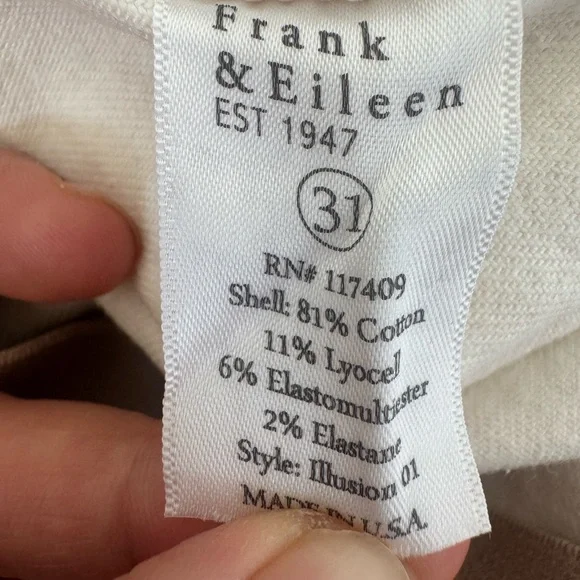 Frank & Eileen Derry Illusion Pull-On Jean Cream 31 - Picture 6 of 7
